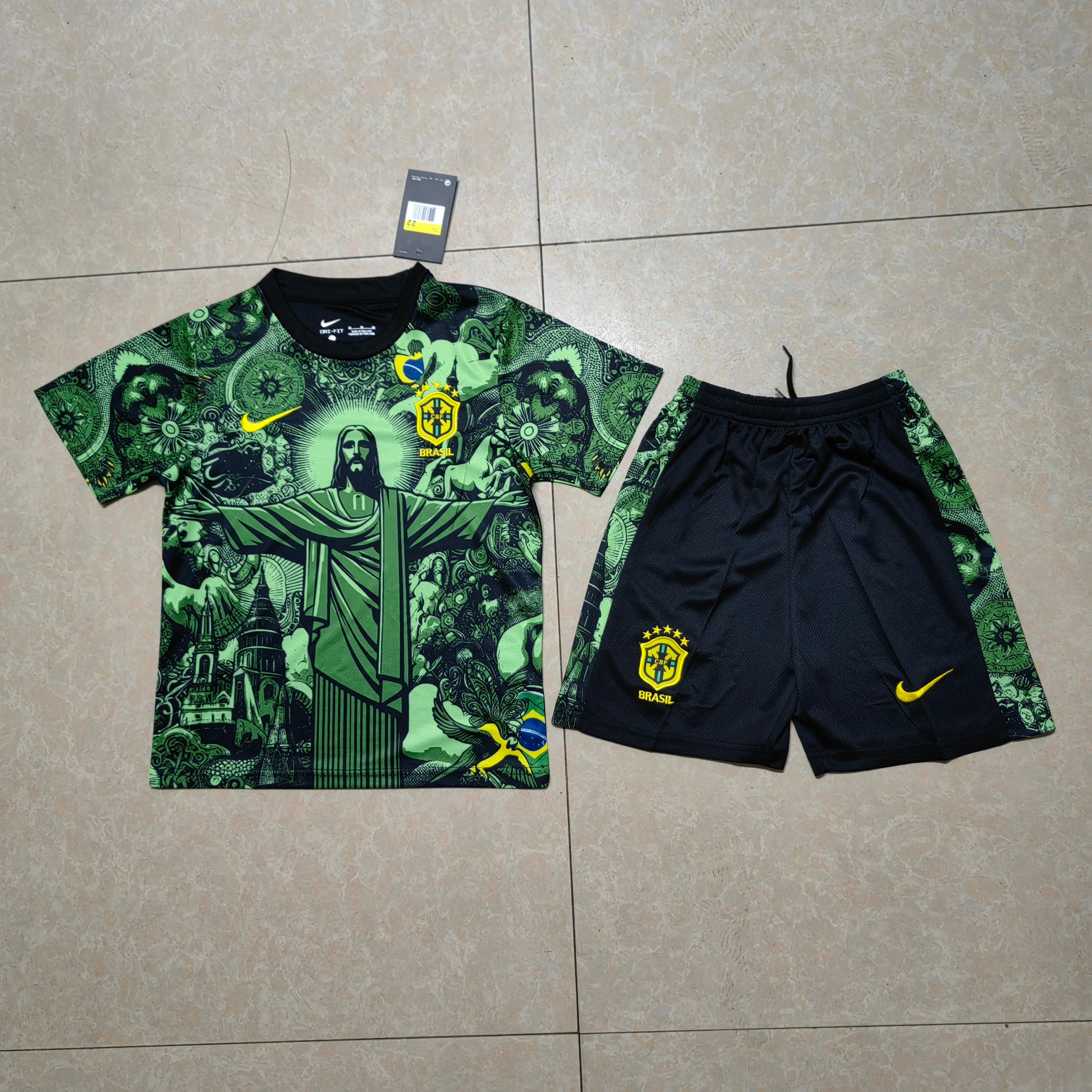 25/26 Brazilian Green Jesus Christ Special Edition Kit (Kids)