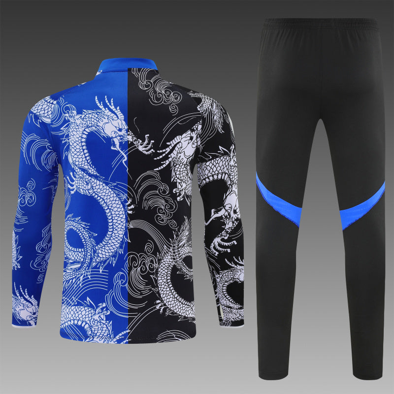 25/26 Real Madrid Blue Black Tracksuit - Dragon Edition