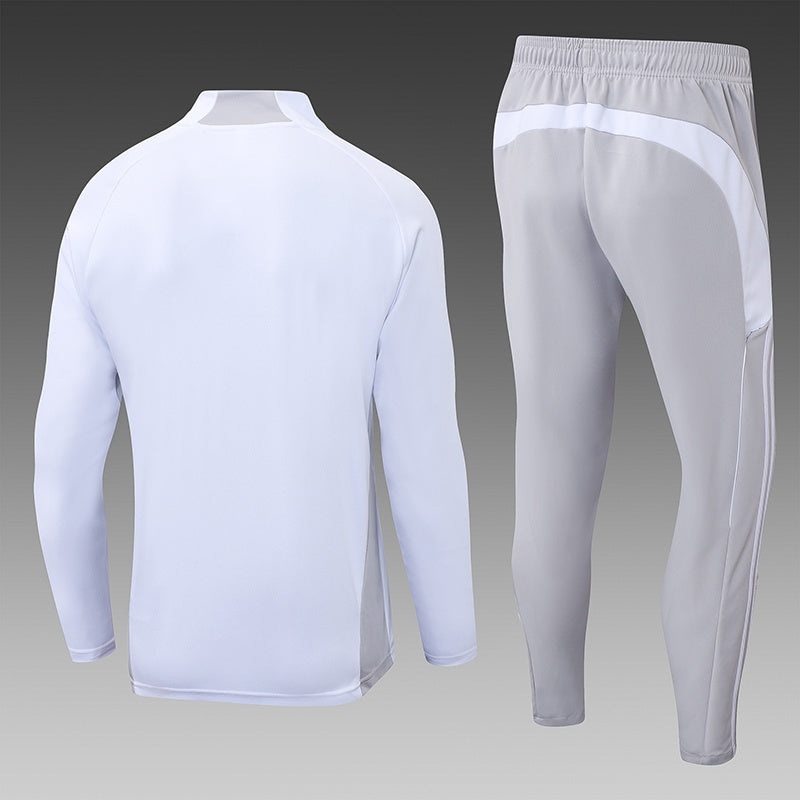 25/26 Real Madrid Gray White Tracksuit